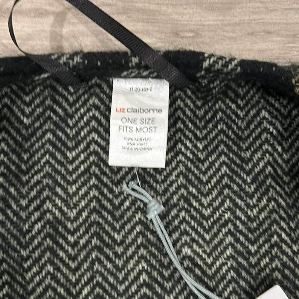 Poncho by Liz Claiborne neutral plaid